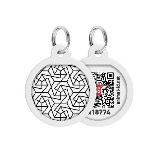 WAUDOG Smart ID QR - biléta (geometria minta, QR kód) kisállatok részére (Ø25mm)