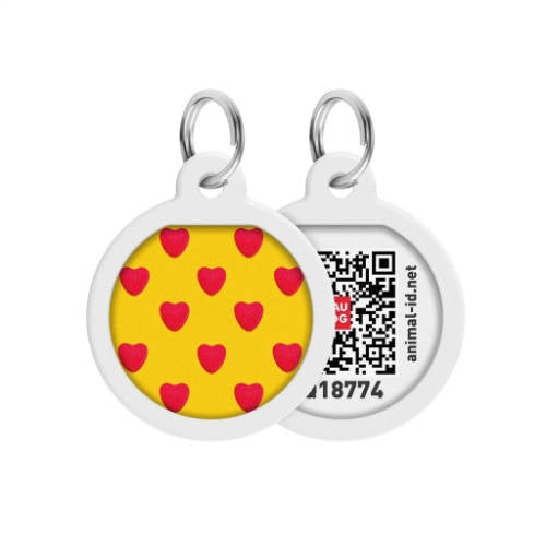 WAUDOG Smart ID QR - biléta ("Szív" minta, QR kód) kisállatok részére (Ø25mm)