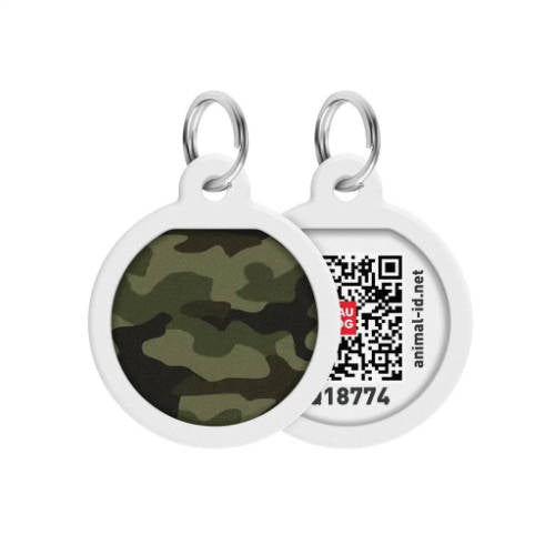 WAUDOG Smart ID QR - biléta (terepszínű minta, QR kód) kisállatok részére (Ø25mm)