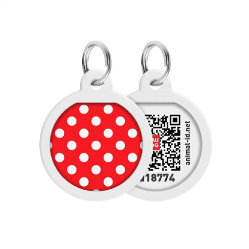 WAUDOG Smart ID QR - biléta (pöttyös minta, QR kód) kisállatok részére (Ø25mm)