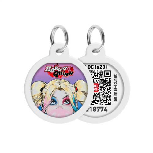 WAUDOG Smart ID QR - biléta (Harley Quinn minta, QR kód) kisállatok részére (Ø25mm)