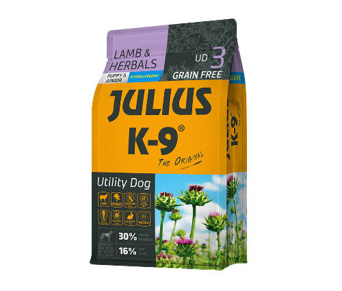 JULIUS K9 Utility Dog Hypoallergenic Puppy (Bárány,Gyógynövény) száraztáp - Kölyök kutyák részére (3kg)