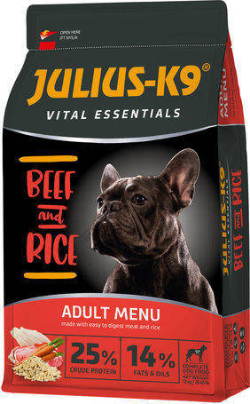 JULIUS K9 Vital Essentials száraztáp TÖBB ÍZBEN - felnőtt kutyák részére (12kg)