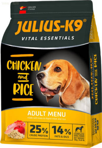 JULIUS K9 Vital Essentials száraztáp TÖBB ÍZBEN - felnőtt kutyák részére (12kg)