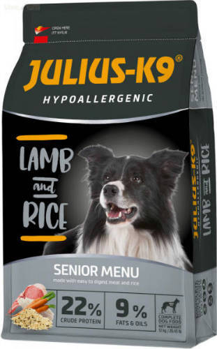 Julius K9 Hypoallergenic Senior/Light (Bárány,Rizs) száraztáp - Idős és/vagy túlsúlyos kutyák részére TÖBB MÉRETBEN