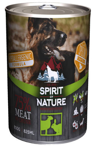 Spirit of Nature Hypoallergenic DOG konzerv 800g TÖBB ÍZBEN