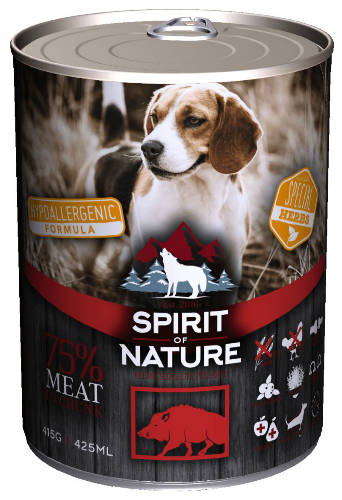 Spirit of Nature Hypoallergenic DOG konzerv 415g TÖBB ÍZBEN