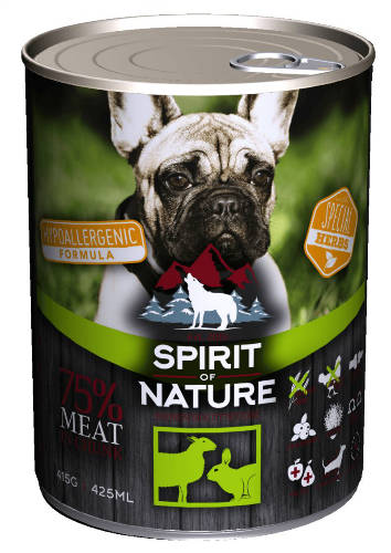 Spirit of Nature Hypoallergenic DOG konzerv 415g TÖBB ÍZBEN